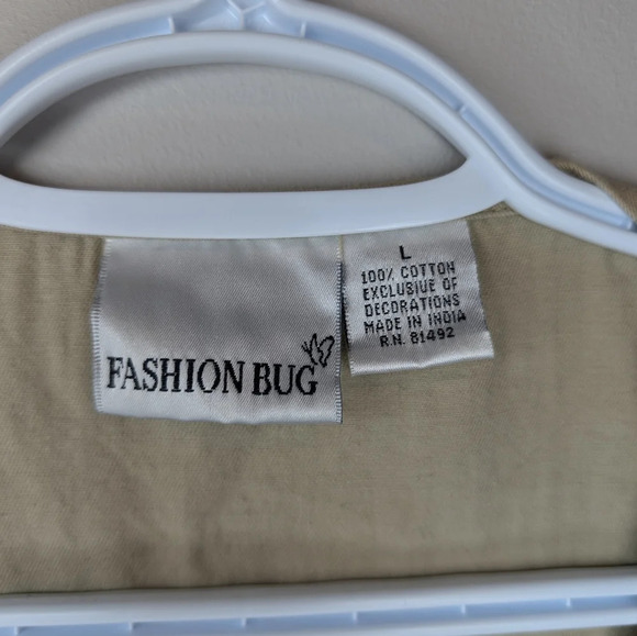 Vintage 90s Cream Khaki Button Front Embroidered Velvet Floral Fall Vest Women L - Picture 3 of 9